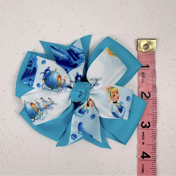 Disney Princess Minnie Cinderella Hair Bows Bundle Girls Boutique Clips Lot of 6 - Picture 6 of 6
